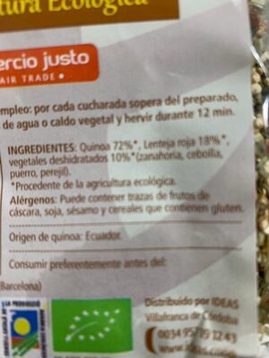 Sopa de Quinoa. Bio. Ecuador