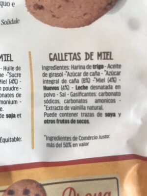 Galletas miel y azúcar de caña