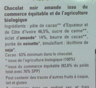 Chocolat Noir Amande