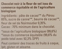 Chocolat Bio Noir Pérou 70% Fleur De Sel De Camargue