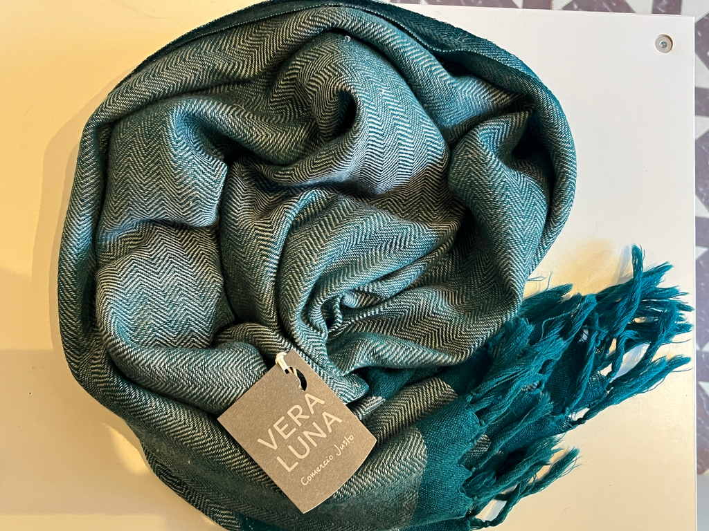 Foulard Lana Pisa Beig-Verde. India