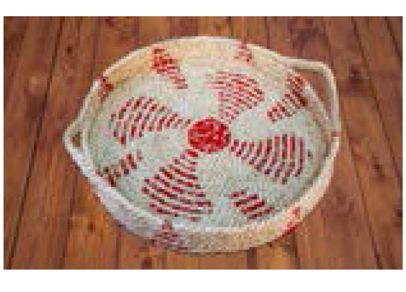 Cesta Jute y recycle Sharee Tray. Natural y Asorted