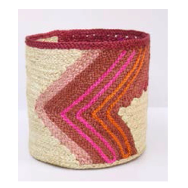 Cesta Flat Spiral Jute Basket. 16 x 16 cm