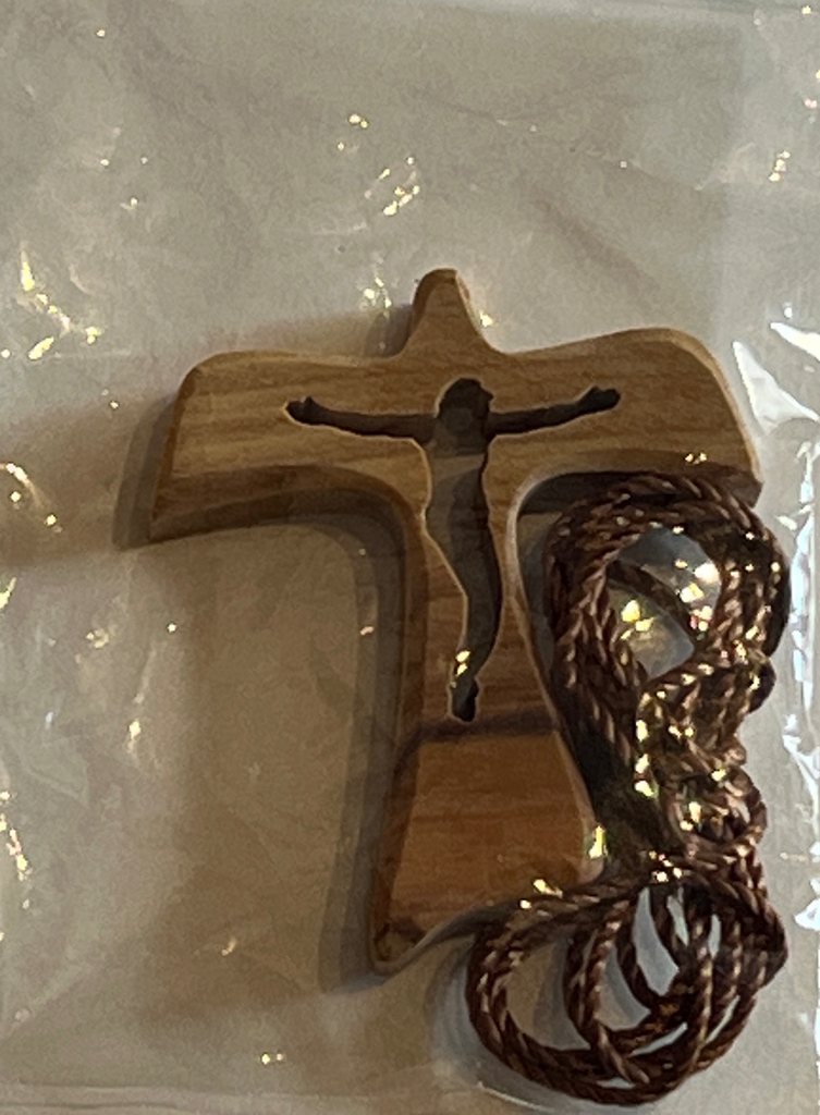 Cruz con silueta Jesús. Palestina olivo