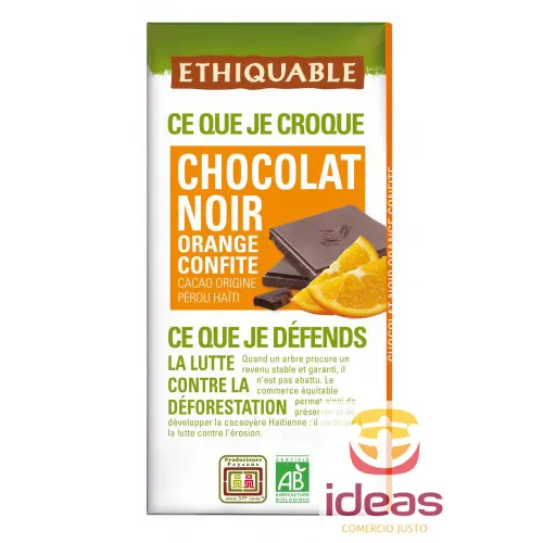 65% Chocolate con naranja confitada