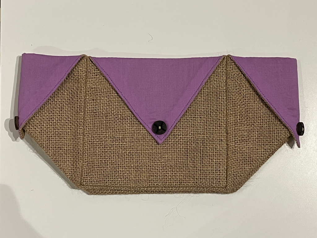 Cesta mediana yute tela lila