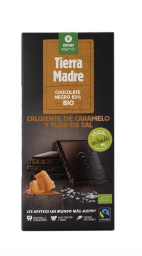 85% chocolate,crujiente de caramelo y sal