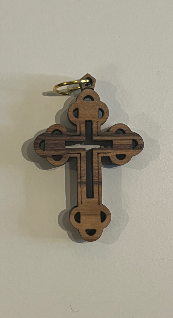Colgante Cruz  3cm. Madera de olivo. Palestina.