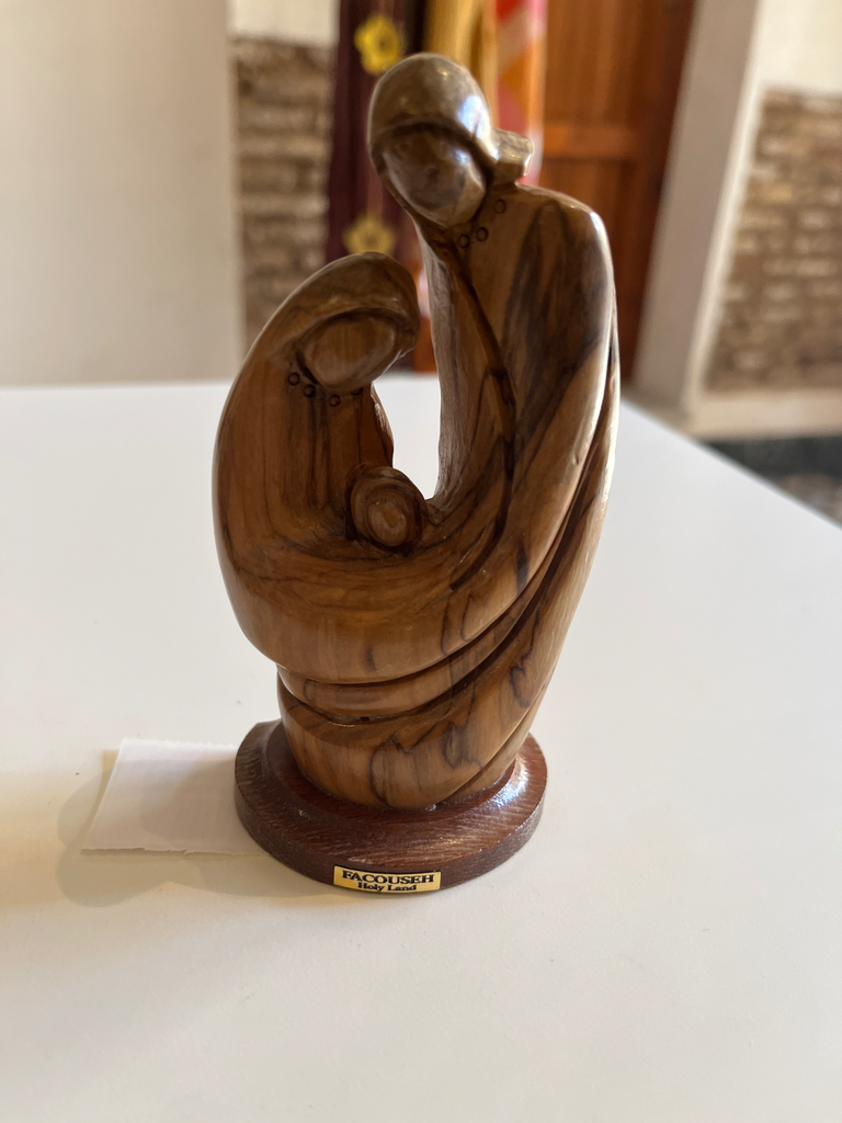 Sagrada Familia amb peana 11,5cm olivo Palestina