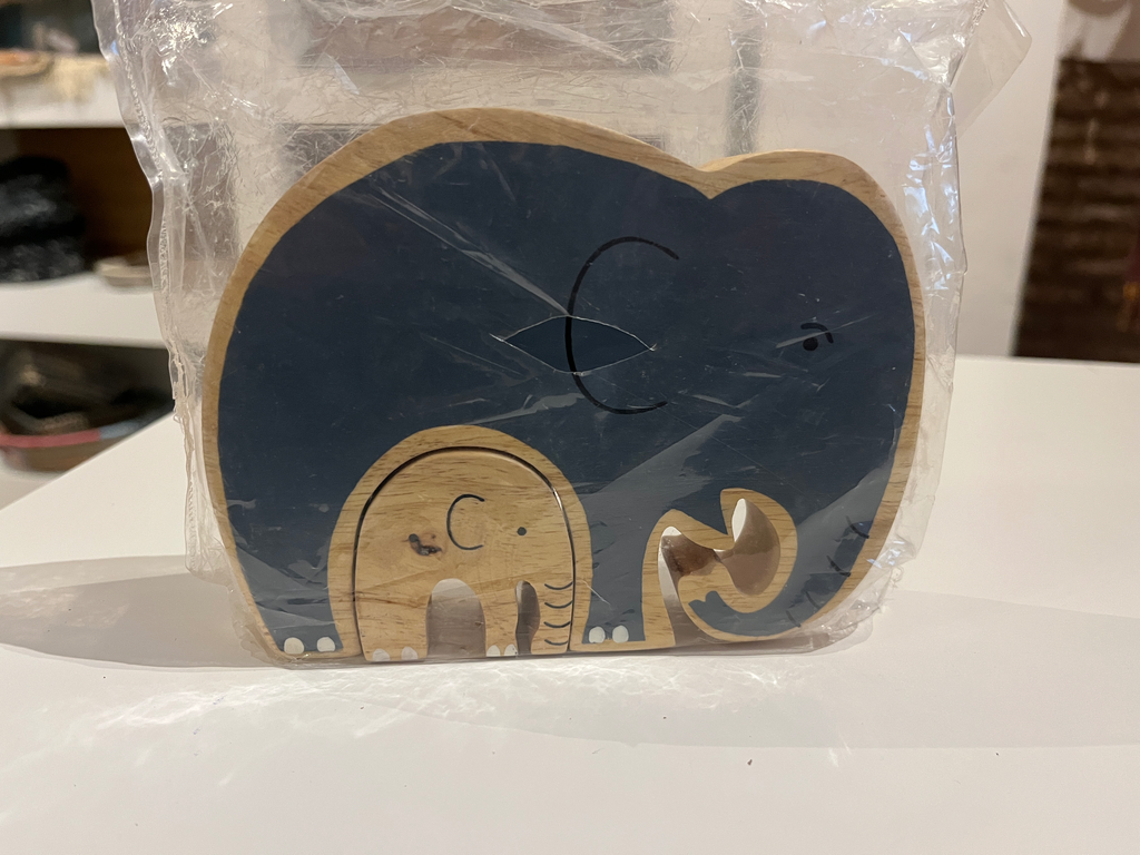Puzle madera, elefante