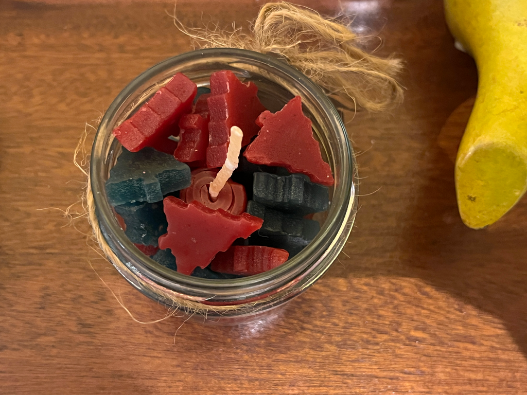 Bote cristal con velitas Árbol Navideño. Tailandia