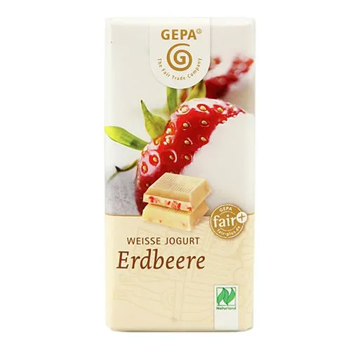 Mini tableta chocolate blanco con yogur de fresa