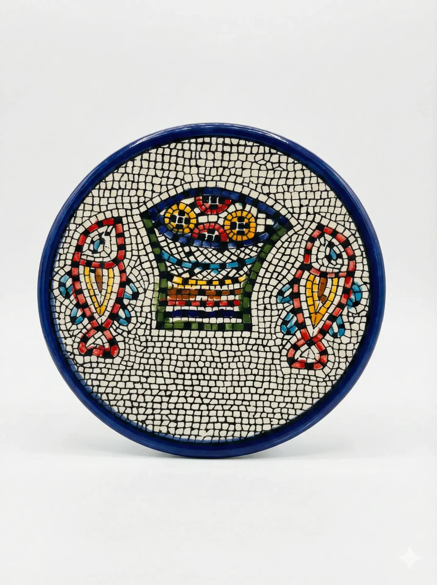 Patena de Cerámica Artesanal Palestina - Motivo "Panes y Peces"